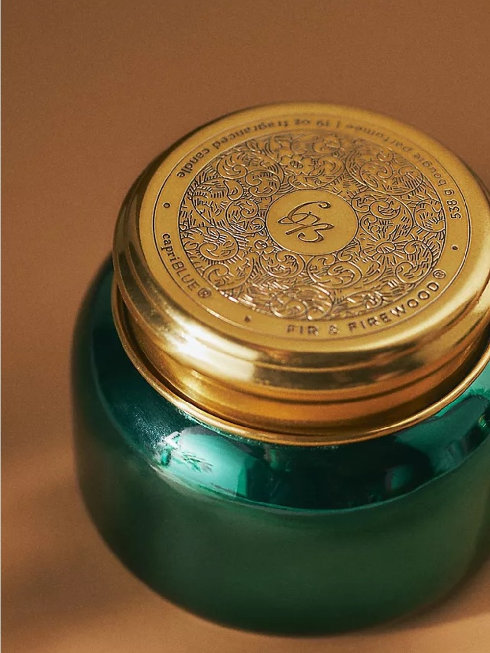Anthropologie Capri Blue Fir & Firewood Glass Jar Candle 19 oz NWT